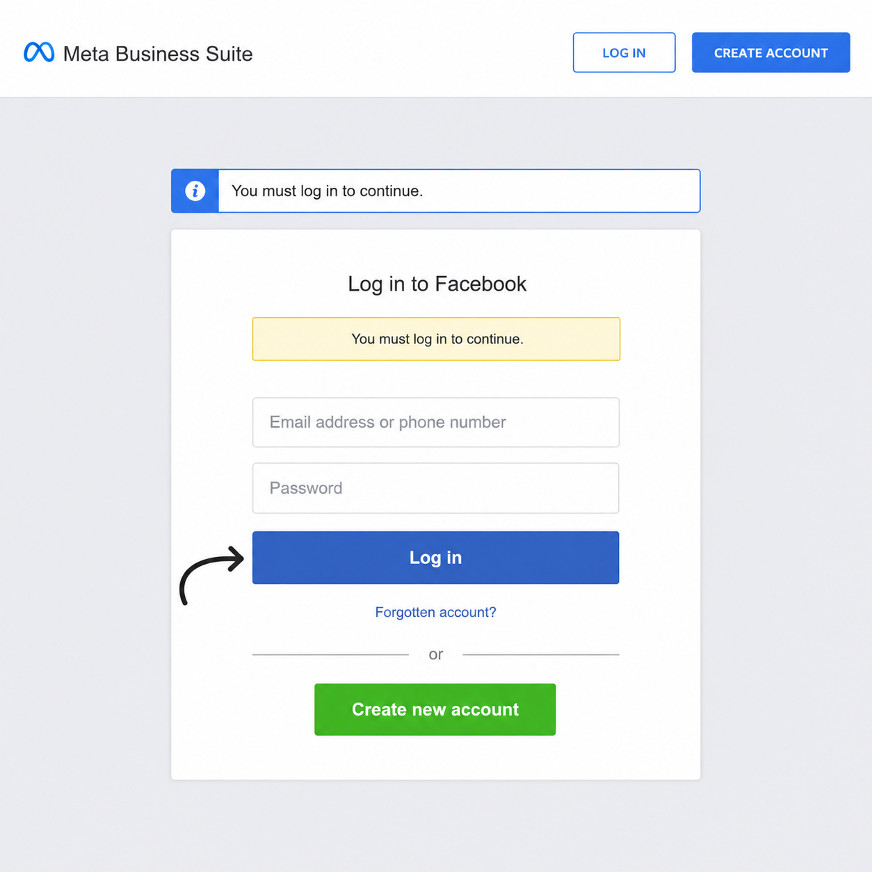 sign in to facebook